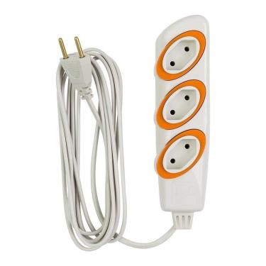 Imagem de Extensão Daneva no Shock Branco 3 Tomadas 2,0X0, 75mm 10M 2P 10A