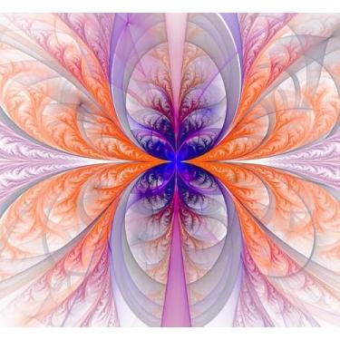 Imagem de Quadro Decorativo com Estampa Colored Abstract Round Curves And Lines White 40 x 40 Vinil 2 unidades