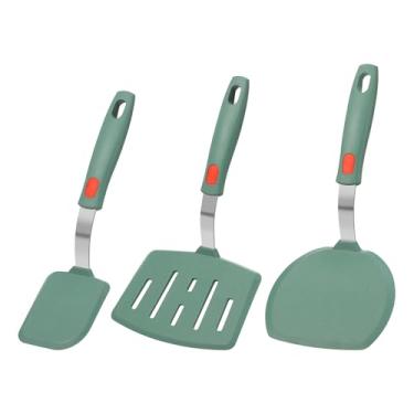 Imagem de Conjunto de espátulas de silicone de 3 peças com mola interior de aço resistente à deformação espátula para panelas antiaderentes
