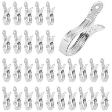 Imagem de 30 peças de clipe de cobertura de piscina para cobertura de piscina acima do solo aço inoxidável mola braçadeira de capa de piscina resistente à ferrugem clipe de proteção contra vento com grande