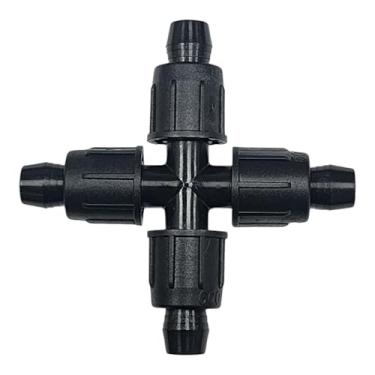 Imagem de Feito nos EUA - Pacote com 5 tubos de irrigação de fita de gotejamento premium de 1/2 polegada I.D 1,590 cm - 1,600.2 cm 18 mm Cruz 4 Way Conector Perma-Loc universal Encaixe de travamento farpado -