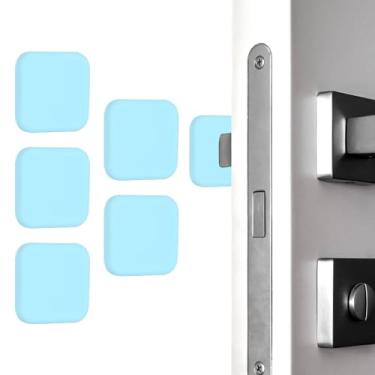 Imagem de PATIKIL 5 peças de protetor de parede para maçanetas de porta, 4,5 cm quadradas, batentes de porta, maçaneta autoadesiva, almofada de para-choque, protetor de parede silencioso para geladeira, casa