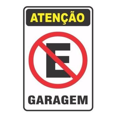 Imagem de Placa Pvc Proibido Estacionar Garagem Auto-Adesiva 3 Uni
