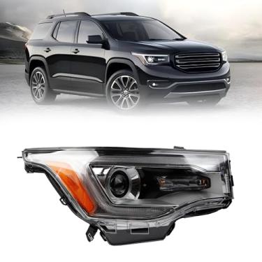Imagem de Wahparts Faróis do lado direito do passageiro com LED DRL conjunto de halogênio cromado compatível com GMC Acadia 2017 2018 2019 GM2503517 84273674