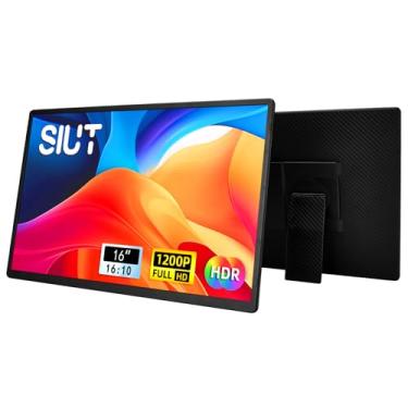 Imagem de SIUT Monitor extensor de tela de laptop – dois monitores estendidos IPS FHD 1200p de 16 polegadas para laptops de 13 a 17 polegadas tipo C/HDMI/USB-A compatível com Windows Mac Travel Work