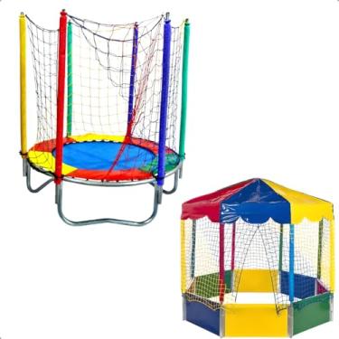 Imagem de Cama Elástica Pula Pula Trampolim 1,40m + Piscina de Bolinhas Oitavada 2,00m Picadeiro