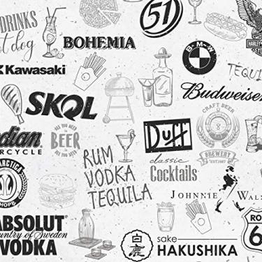 Imagem de Papel de Parede Adesivo Gourmet Adesivo Bar Cerveja Drink Vintage Retrô