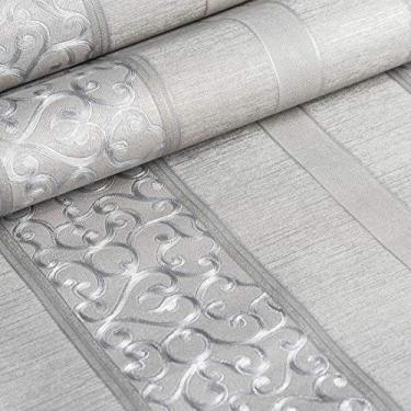 Imagem de Papel de Parede Importado Decoratto Listrado Cinza