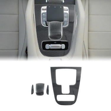 Imagem de Fancemot Acabamento da tampa do painel de mudança de marchas do console central de fibra de carbono compatível com Mercedes-Benz GLE W167 C167 GLS X167 2019–2025 – Acessórios de decoração de