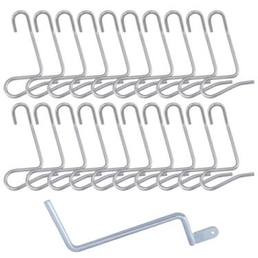 Imagem de Tsnamay Apertador de cerca de aço inoxidável 304, clipes de aperto de fio de prata resistentes à corrosão com uma chave extra grande M10 para jardim de fazenda de cerca de arame, 20 peças