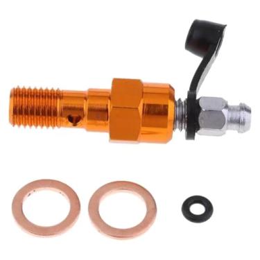 Imagem de BYYINGSUS Parafusos e arruelas de banjo de motocicleta para cilindro mestre de pinça de freio M10 X1,25/M10 X 1,0 mm durável (laranja 1,25 mm)