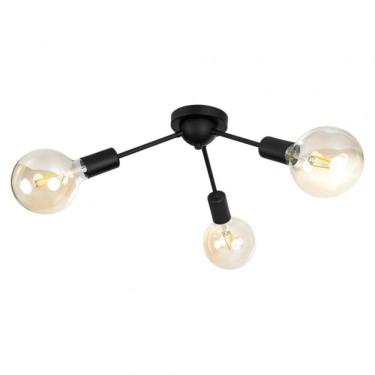 Imagem de Plafon 3 Luzes E27 sem Lampada 53x53cm Sputnik Spk3e27pfpt Bronzearte Preto