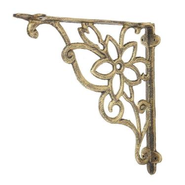 Imagem de Suporte de parede de prateleira de ferro fundido industrial rústico L