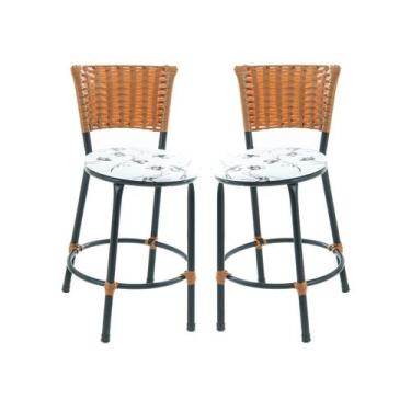 Imagem de Kit 2 banquetas baixa cozinha americana balcão bar - ESPAÇO JUNCO, BRA