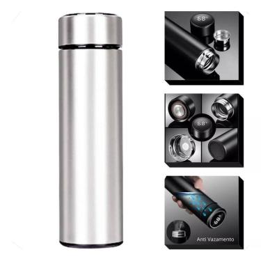 Imagem de Garrafa Térmica Inteligente Aço Inox Mostrador De Temp 500Ml