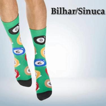 Imagem de Par de Meia Casual Cano Longo Divertida Masculina - Tamanho 39 a 43 - 