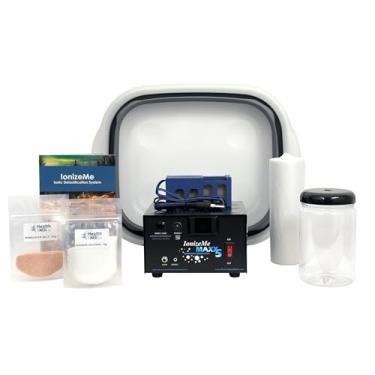 Imagem de HEALTHandMED IonizeMe Maxx 5 – Máquina de desintoxicação iônica para banho de pés de 5 Amperes / 20 Volts | Garantia de 5 anos | Consulta de especialistas em desintoxicação | Feito nos EUA (pacote