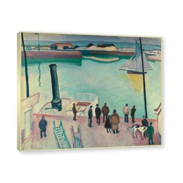 Imagem de Moldura de champanhe. Impressões Raoul Dufy, (Harbour), pôster de viagem vintage, arte impressionista, imagem de arte de parede em tela para decoração de casa. 40 x 48 cm - 15,7 x 18,9 pol