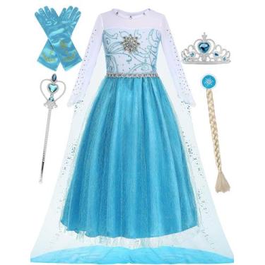Imagem de Vestido de princesa RelarLiya, traje azul com acessórios 3-4T