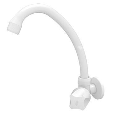 Imagem de Torneira para Cozinha de Parede Bica Móvel Búzios 1/4 de volta Branca Com Bitola De 1/2" - 3/4" Durín
