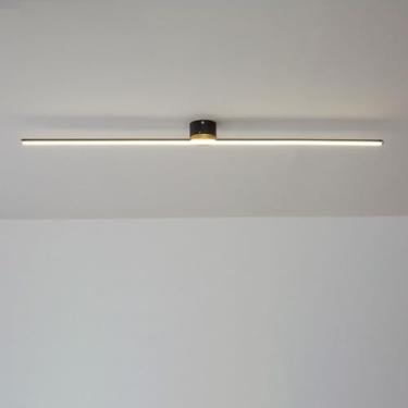 Imagem de Luminária de teto linear minimalista semi-embutida, lustre LED, luminária de corredor, faixa longa, rente ao teto, lâmpadas para sala de estar, quarto, escritório