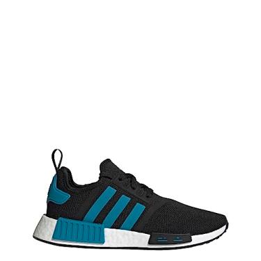 Imagem de adidas Tênis masculino Originals NMD_R1 Legacy, Núcleo preto/azul-petróleo ativo/branco nuvem, 8.5
