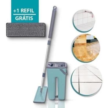 Imagem de Flat Mop Com balde Rodo Lava e Seca Limpeza Casa Com Refil - 123 ultil