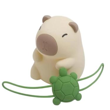 Imagem de Luminária Capivara LED Touch de Silicone Recarregável USB Luz Noturna Infantil Decoração Quarto Abajur Mesa (CAPIVARA COM MOCHILA)