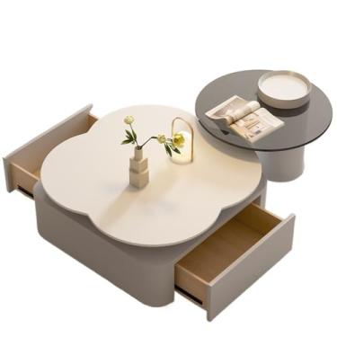 Imagem de Mesa de centro pequena mesa de centro minimalista em forma de flor para sala de estar, design moderno para casas pequenas mesa de centro pequena moderna