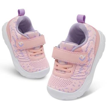 Imagem de Sapatos Relxfeet Barefoot Tênis para crianças, moda, tamanho 9, rosa
