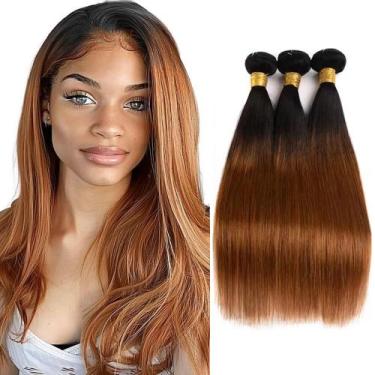 Imagem de Pacotes de cabelo MAMART Ombre Straight Brown 1B30 Brazilian