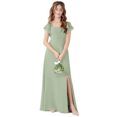 Imagem de Vestido de dama de honra Jirocum A Line Sage Girls JR001 tamanho US9