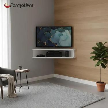 Imagem de Rack Suspenso para TV de até 43" Aparador Bancada Estante de Canto Bra