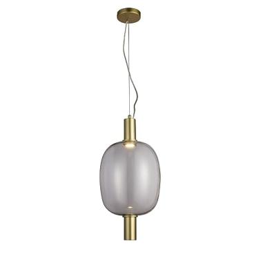 Imagem de PENDENTE KIRA DOURADO E TRANSPARENTE (D)28CM (A)56CM 1X1W 3000K 300LM LED
