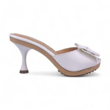 Imagem de Tamanco Tchocco Salto Taça em Couro Enfeite Laço-Feminino