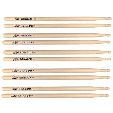 Imagem de Kit 5 Pares Baqueta 5b Dr Ponta Madeira Dragon C. Ibanez