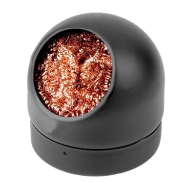 Imagem de MMOBIEL Limpador de ferro com ponta de solda, fio de limpeza de ponta de solda e estação de suporte de metal em latão