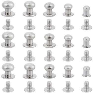 Imagem de GORGECRAFT 125 conjuntos de 5 tamanhos de cabeça redonda botão parafuso de couro rebite liga Chicago punk cogumelo pontas e parafusos parafuso em metal couro rebite para reparo, decoração, roupas