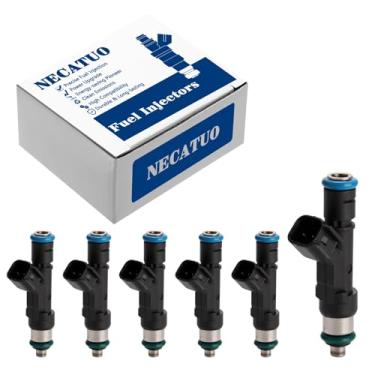 Imagem de 0280158119 Injetores de combustível (conjunto de 6) compatíveis com Jeep Wrangler, ForDodge Grand Caravan, ForChrysler Town & Country, para Volkswagen Routan (4 furos) para # FJ1029 7B0906031