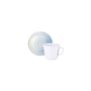 Imagem de Conjunto Xícara E Pires De Chá Tramontina Polaris Em Porcelana Decorada, 185 Ml 2 Peças