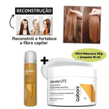 Imagem de Kit Gaboni UTI: Mini Máscara 30g + Ampola 15ml. Reconstrução e Força C