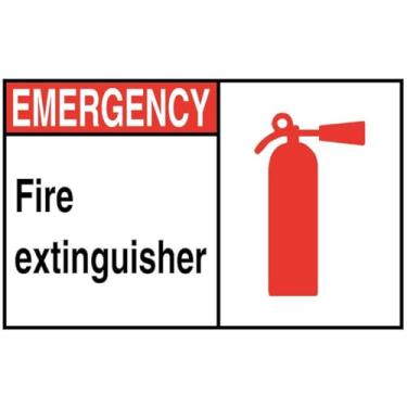 Imagem de Zing Green Products 2902 Placa de segurança de plástico reciclado "extintor de incêndio de emergência", preto/vermelho/branco, 35,5 cm de comprimento, 25,4 cm de largura