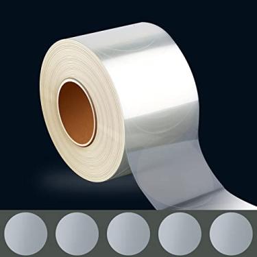 Imagem de 500 peças de 4,1 cm de diâmetro, círculo, transparente, para varejo, etiquetas, rolo, adesivos, protetores de etiquetas redondas transparentes à prova d'água para livros de biblioteca escolar em sala