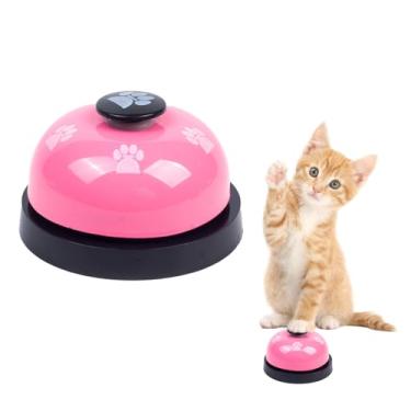 Imagem de Botão de sino de treinamento para vaso sanitário para animais de estimação - Campainha interativa para cães e gatos - Treinador de som fácil de pressionar para treinamento ao ar livre e interno, rosa