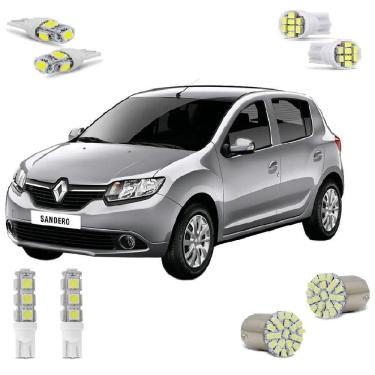 Imagem de Kit Lâmpadas Led Sandero Logan Teto Placa Ré Farolete