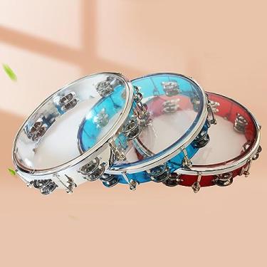 Imagem de Generic Pandeiro de Metal, Baterista de Mão Educacional, Tambor de Palmas, Bonito, Seguro, Desenvolver Percepção Musical, Durável, Portátil para Prática (8 pol. Azul)