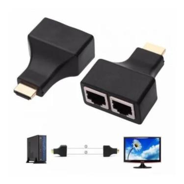 Imagem de Extensor Hdmi 3d 30 Metros Via Cabo De Rede Utp Rj45 Cat5e/6
