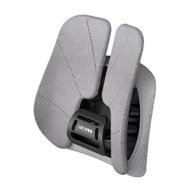 Imagem de KiBcsLic Almofada de apoio lombar para assento, almofada de apoio lombar para escritório, ergonômico para cintura, de para costas de cadeira para viagens, Cinza