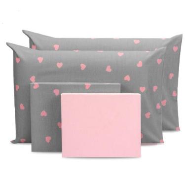 Imagem de Lençol Queen 6 Pçs Estampado Percal 180 Fios Bainha 40cm Altura Coleçã