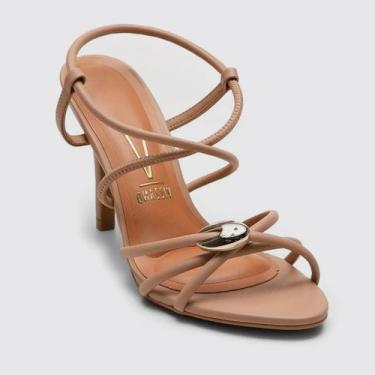 Imagem de Sandália Feminino Vizzano Salto Fino Beleza e Praticidade, Bege, 37